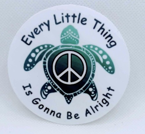 Sea turtle peace vinyl sticker - turtle,